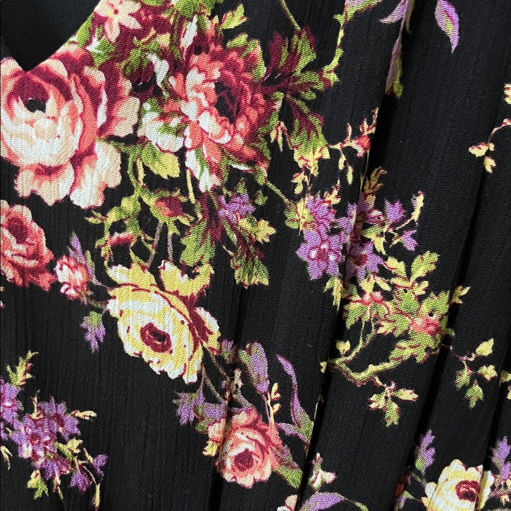 NWT Wayf Black Floral Midi Dress - Picture 3 of 4